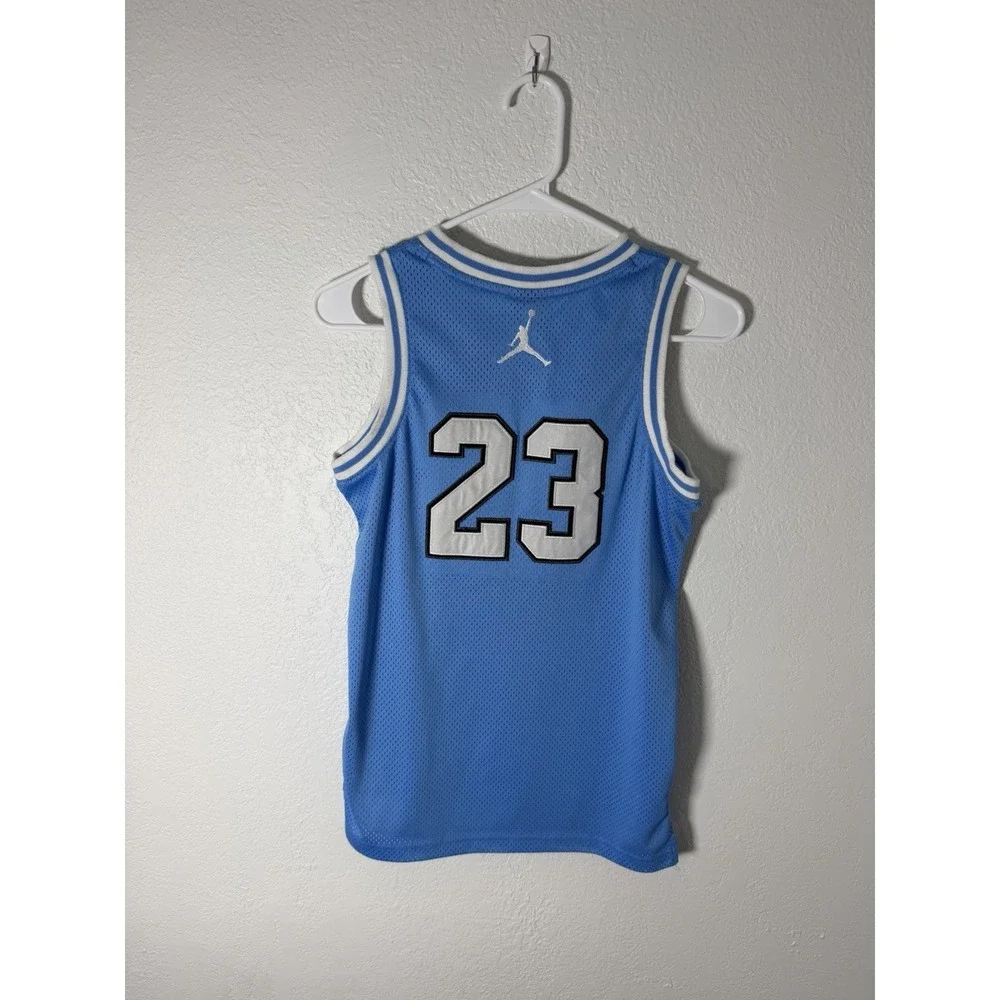 Jordan Jersey Youth M 10-12 Years Old #23 University Blue Jumpman Logo UNC